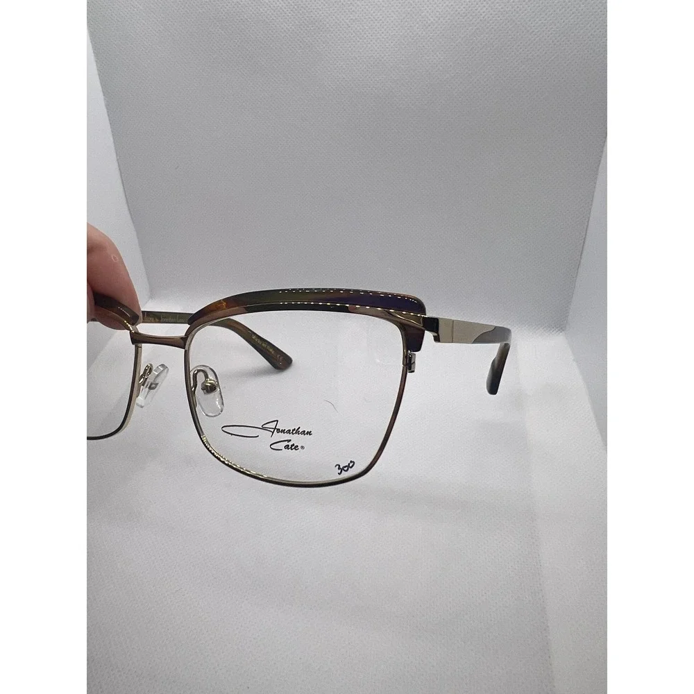 Jonathan Cate Salem Designer Eyeglasses Frames Gold Brown Tortoise‎ Semi Rimless